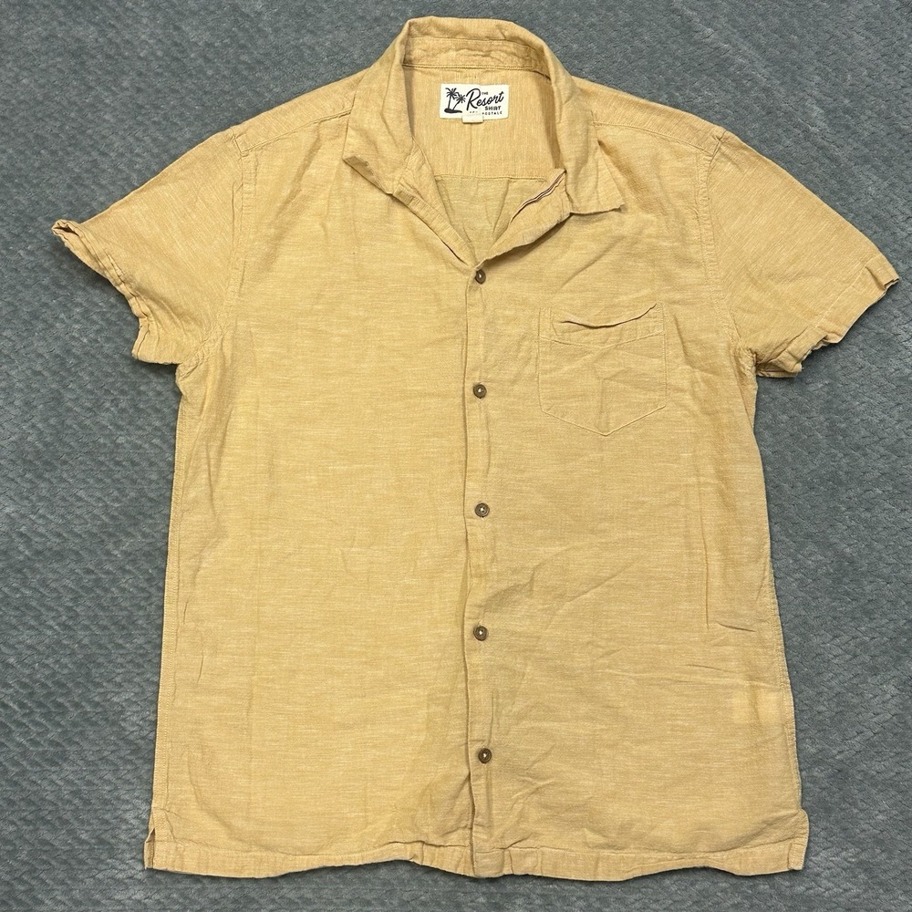 Aeropostale The Resort Shirt M Button Up Cotton Flax Beach‎ Vaca Casual Wedding